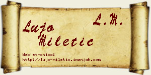 Lujo Miletić vizit kartica